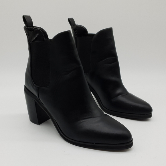 Aus 9 Lavish Black Faux Leather Heeled Boots - Picture 13 of 16